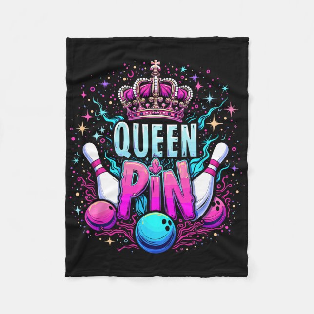 Cobertor De Velo Camisa da Rainha Pin Bowl League para Bowling  (Frente)