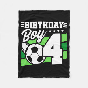 Cobertor De Velo Camisa de Aniversário de Futebol para Menino de 4