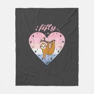 Cobertor De Velo Camisa de Aniversário de Preguiça Fofa de 50 Anos