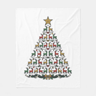 Cobertor De Velo Camisa de árvore de Natal de rena com gravação vin
