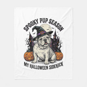 Cobertor De Velo Camisa de Bulldog de Halloween Cachorro de Bruxa F
