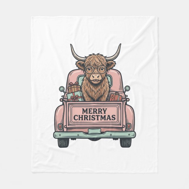 Cobertor De Velo Camisa de Caminhão de Natal de Vaca das Terras Alt (Frente)