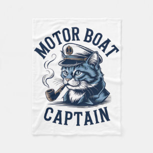 Cobertor De Velo Camisa de Capitão de Barco a Motor Cat Funny Fishi