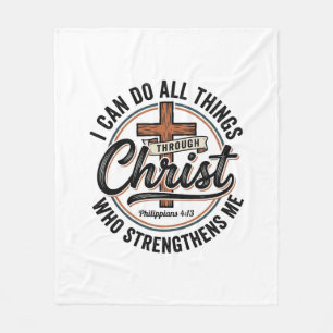 Cobertor De Velo Camisa de Citação Vintage Filipenses 4_13 Cristã