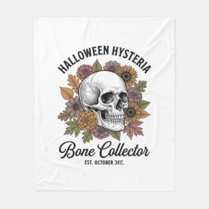 Cobertor De Velo Camisa de Colecionador de Crânio de Halloween Vint
