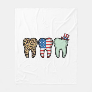 Cobertor De Velo Camisa de Dentista Patriota Dente Leopardo Vintage