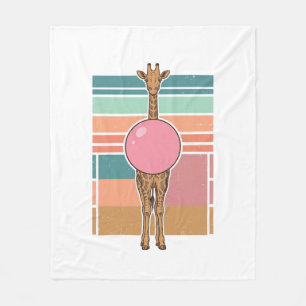 Cobertor De Velo Camisa de desenho de gravura de chiclete de girafa
