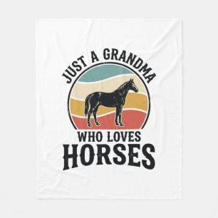 Cobertor De Velo Camisa de desenho de gravura vintage Avó ama caval