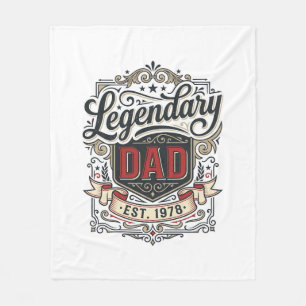 Cobertor De Velo Camisa de desenho de gravura vintage de pai lendár