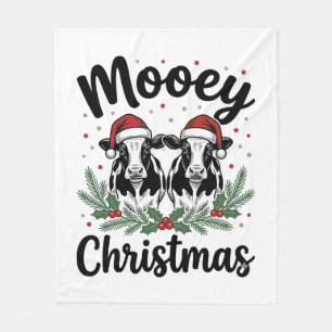 Cobertor De Velo Camisa de Desenho de Natal de Vaca Mooey Vintage