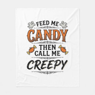 Cobertor De Velo Camisa de Doces de Halloween Citação Assustadora D