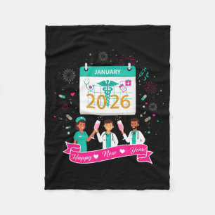 Cobertor De Velo Camisa de Enfermeira Feliz Ano Novo; Equipe Médica