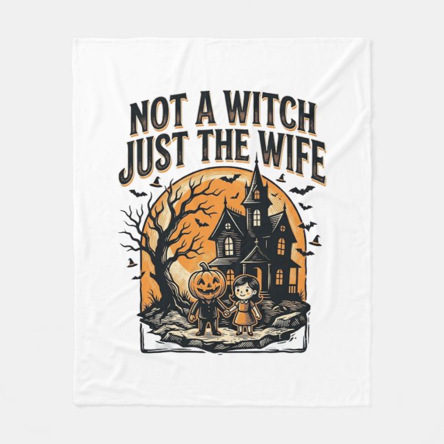 Cobertor De Velo Camisa de Esposa de Halloween Design de Casa Assom (Frente)