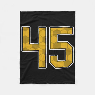 Cobertor De Velo Camisa de Futebol Dourada Padrão Número 45 Uniform