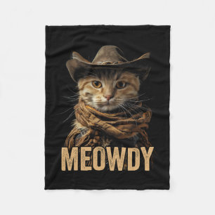 Cobertor De Velo Camisa De Gato Meowdy Cowboy País Ocidental