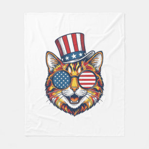 Cobertor De Velo Camisa de Gato Patriota com Desenho de Gravura Vin