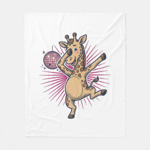 Cobertor De Velo Camisa de Girafa Dançante Bola de Disco Gravura Vi