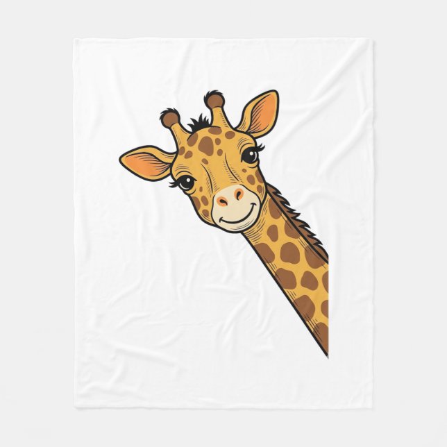 Cobertor De Velo Camisa de Girafa Olhando de Esquina com Desenho de (Frente)