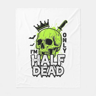 Cobertor De Velo Camisa de Gravura Vintage de Caveira Meio Morta de