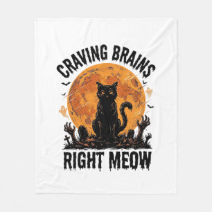 Cobertor De Velo Camisa de Gravura Vintage de Halloween de Gato Zum