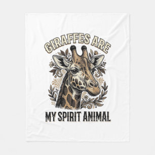 Cobertor De Velo Camisa de gravura vintage do animal espírito Giraf