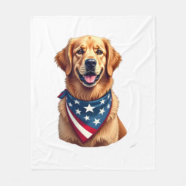 Cobertor De Velo Camisa de Gravura Vintage do Golden Retriever Patr (Frente)