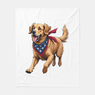 Cobertor De Velo Camisa de Gravura Vintage Freedom Golden Retriever