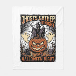 Cobertor De Velo Camisa de Halloween Assombrada Arte de Abóbora Fan