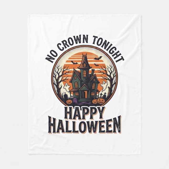 Cobertor De Velo Camisa de Halloween Assombrada Com Arte da Mansão  (Frente)
