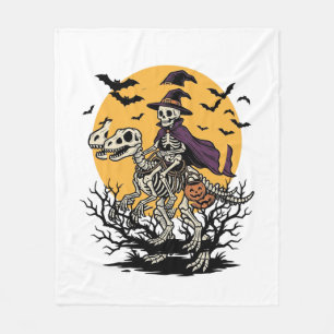Cobertor De Velo Camisa de Halloween de Dinossauro Esqueleto Vintag