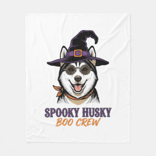 Cobertor De Velo Camisa de Husky de Halloween Bruxa Cachorro Gráfic