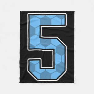 Cobertor De Velo Camisa de Jogador de Futebol Azul Padrão Número 5 
