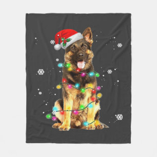 Cobertor De Velo Camisa de Natal de Árvore de Cachorro Pastor Alemã
