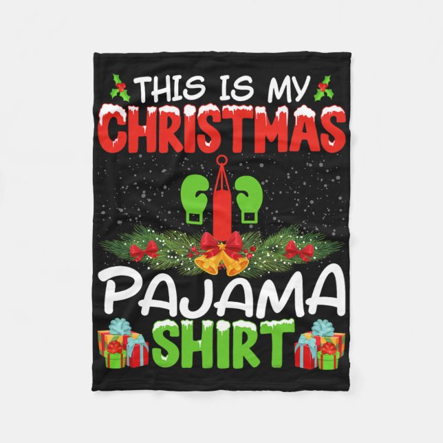 Cobertor De Velo Camisa de Natal de Kickboxer Kickboxing Xmas (Frente)
