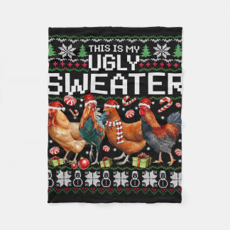 Cobertor De Velo Camisa de Natal Feia de Frango Engraçada Design de