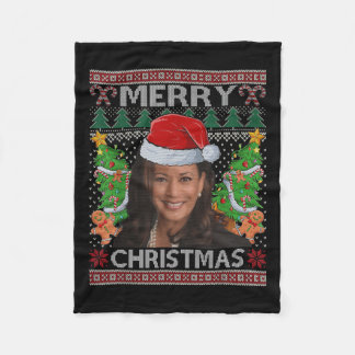 Cobertor De Velo Camisa de Natal Feliz Kamala Harris Feminina Feia