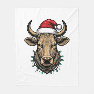 Cobertor De Velo Camisa de Natal Vintage Vaca Chapéu de Papai Noel 