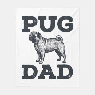 Cobertor De Velo Camisa de Pai de Pug com Desenho de Gravura Vintag