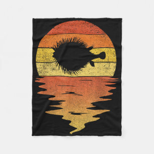 Cobertor De Velo Camisa de Peixe Baiacu Retro Por do Sol 70s Vintag