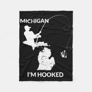 Cobertor De Velo Camisa de pesca Mi Michigan presente para pescador