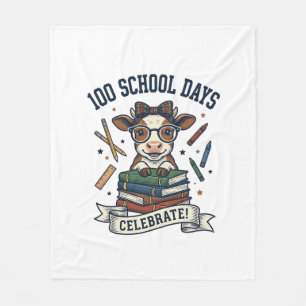 Cobertor De Velo Camisa de professora com gravura vintage de vaca d