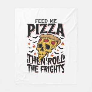 Cobertor De Velo Camisa de Terror de Pizza Gravura Vintage Noite de