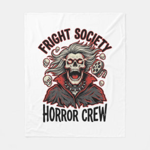 Cobertor De Velo Camisa de Terror Vintage Fright Society Crânio Des