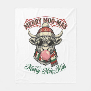 Cobertor De Velo Camisa de Vaca de Natal Desenho Fofo de Férias de