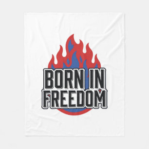 Cobertor De Velo Camisa Desi de Gravura Vintage Born In Freedom Fla
