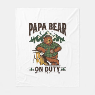 Cobertor De Velo Camisa do Dia dos Pais Papai Urso em Serviço Anima