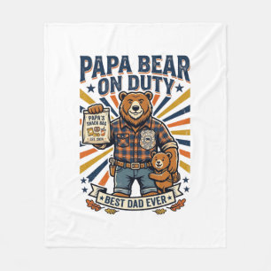 Cobertor De Velo Camisa do Dia dos Pais Papai Urso em Serviço Camis