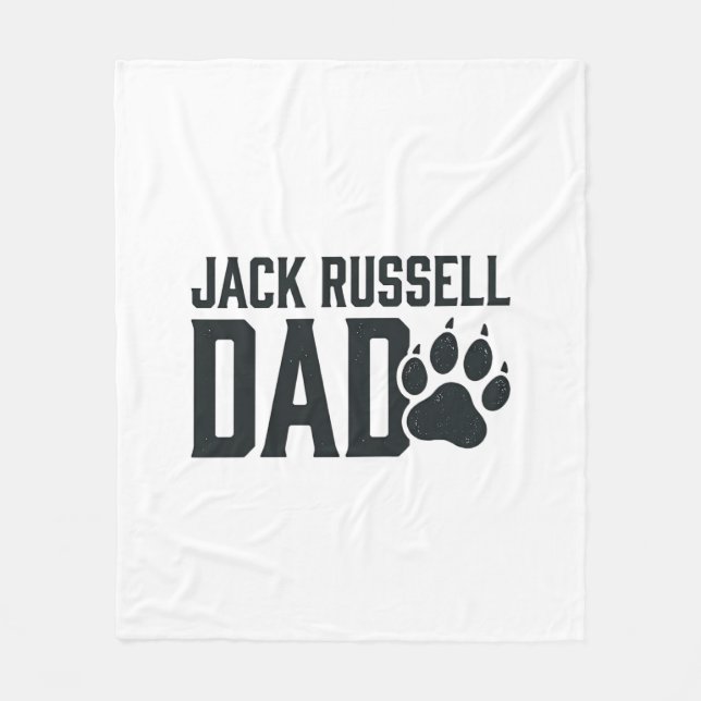 Cobertor De Velo Camisa do Papai Jack Russell com Desenho de Pegada (Frente)