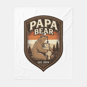 Cobertor De Velo Camisa do Urso de Gravura Vintage Papa Bear Design