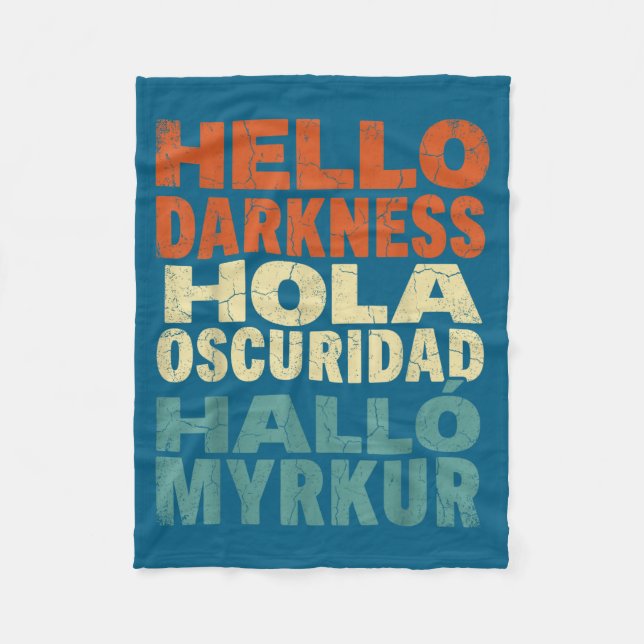 Cobertor De Velo Camisa Eclipse Solar Olá Escuridão Multilíngue (Frente)